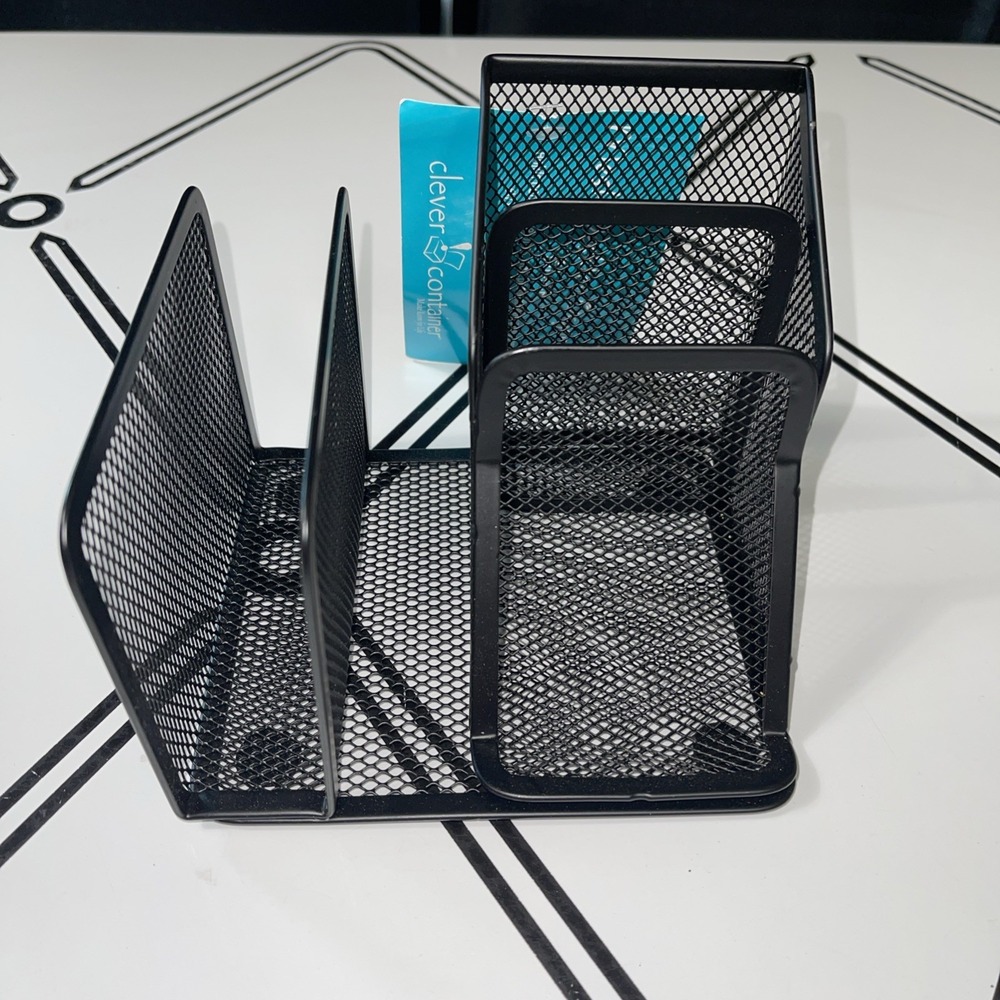 Phone Holder Desktop Organizer Black Mesh‎ Medium